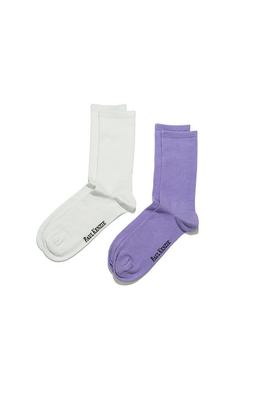 2'li Nakış Logolu Unisex Çorap - Eco Characters - Purple Sky