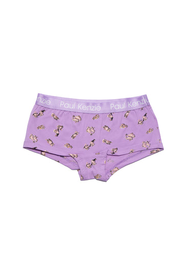 Desenli Kadın Boyshort Külot - Otter