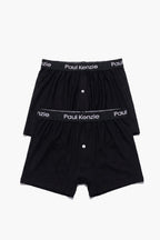 2'li Erkek Boxer Şort - Button Fly Blackish
