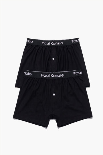 2'li Erkek Boxer Şort - Button Fly Blackish