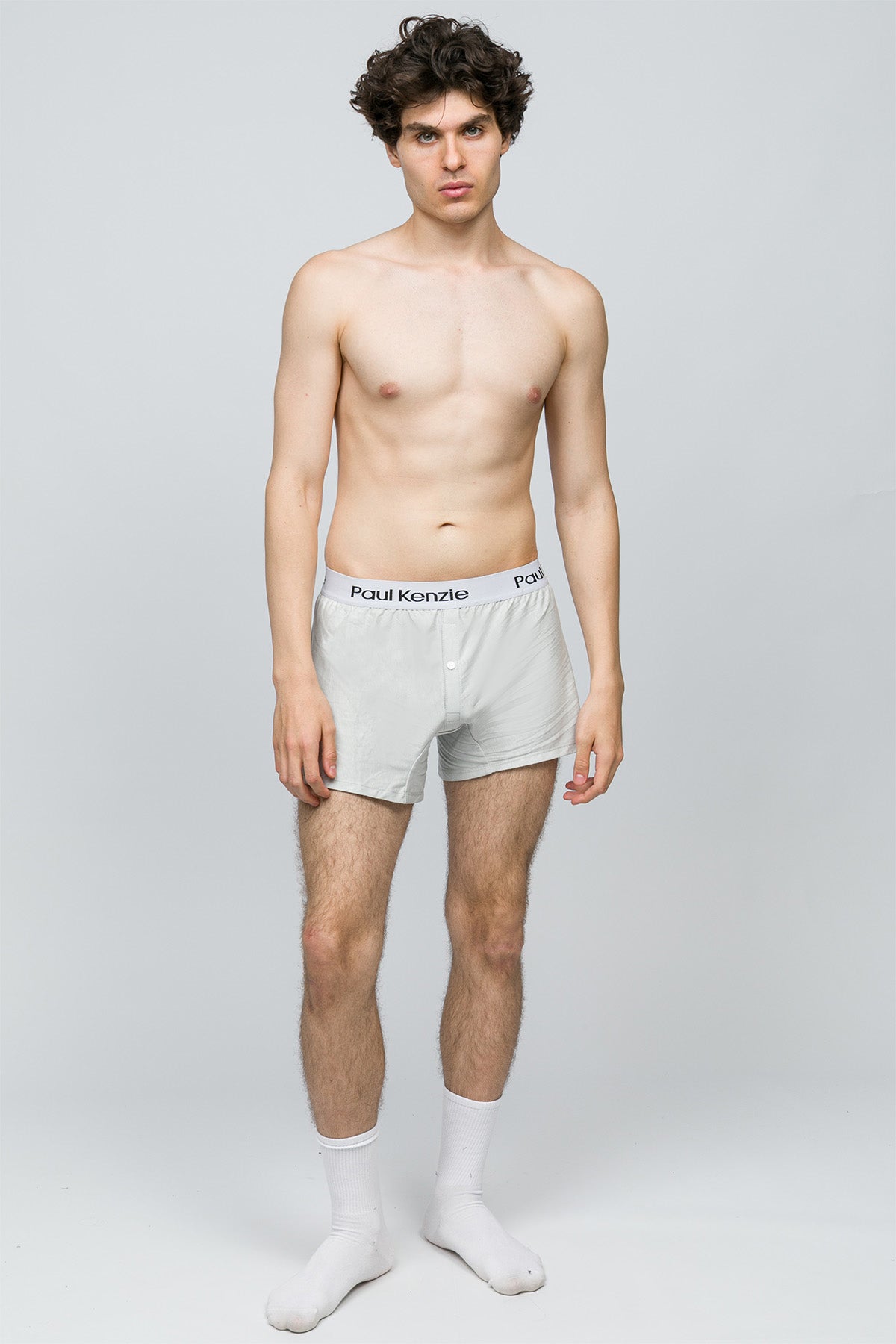 2'li Erkek Boxer Şort - Button Fly Gray