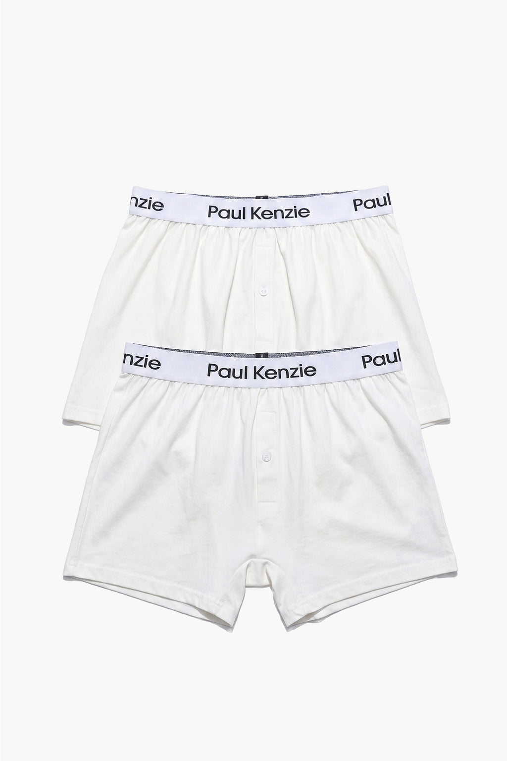 Erkek 2'li Boxer Şort - Button Fly Whitey