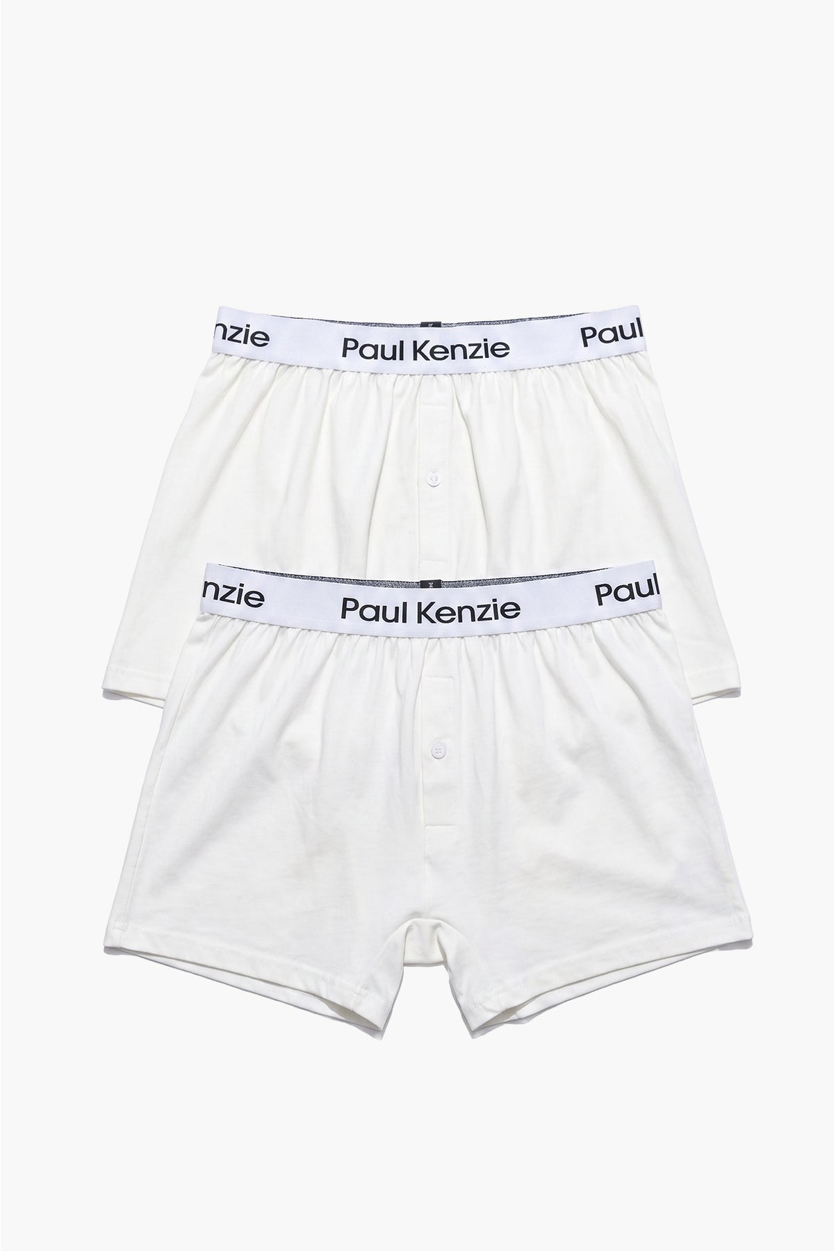 2'li Erkek Boxer Şort - Button Fly Whitey