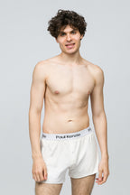 Erkek 2'li Boxer Şort - Button Fly Whitey