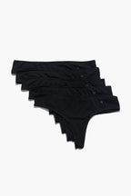 Kadın 5'li String Külot Seti - All Black