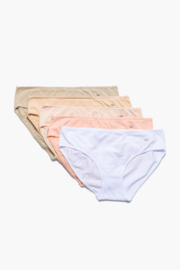 5'li Kadın Slip Külot - Nude