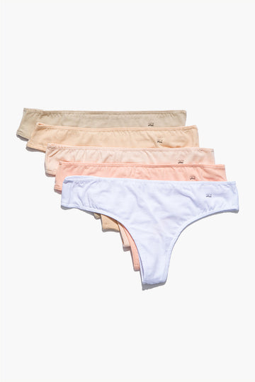 Kadın 5'li String Külot Seti - Nude