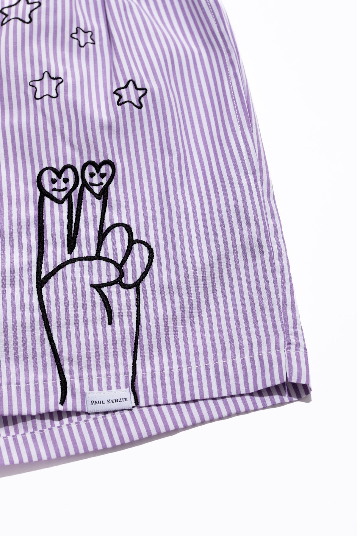 Chill Space Collection - Nakışlı Erkek Ev Şort - Lilac