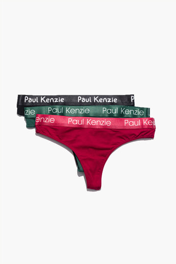 Christmas Collection - 3'lü Kadın String Külot - Holly