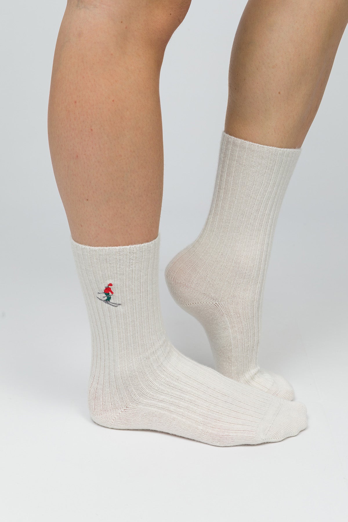 Christmas Collection - Nakışlı Yün Çorap - Holiday