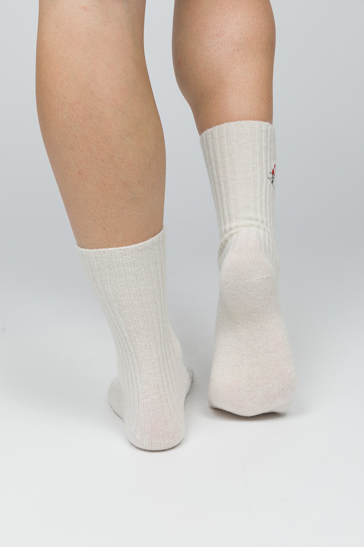 Christmas Collection - Nakışlı Yün Çorap - Holiday