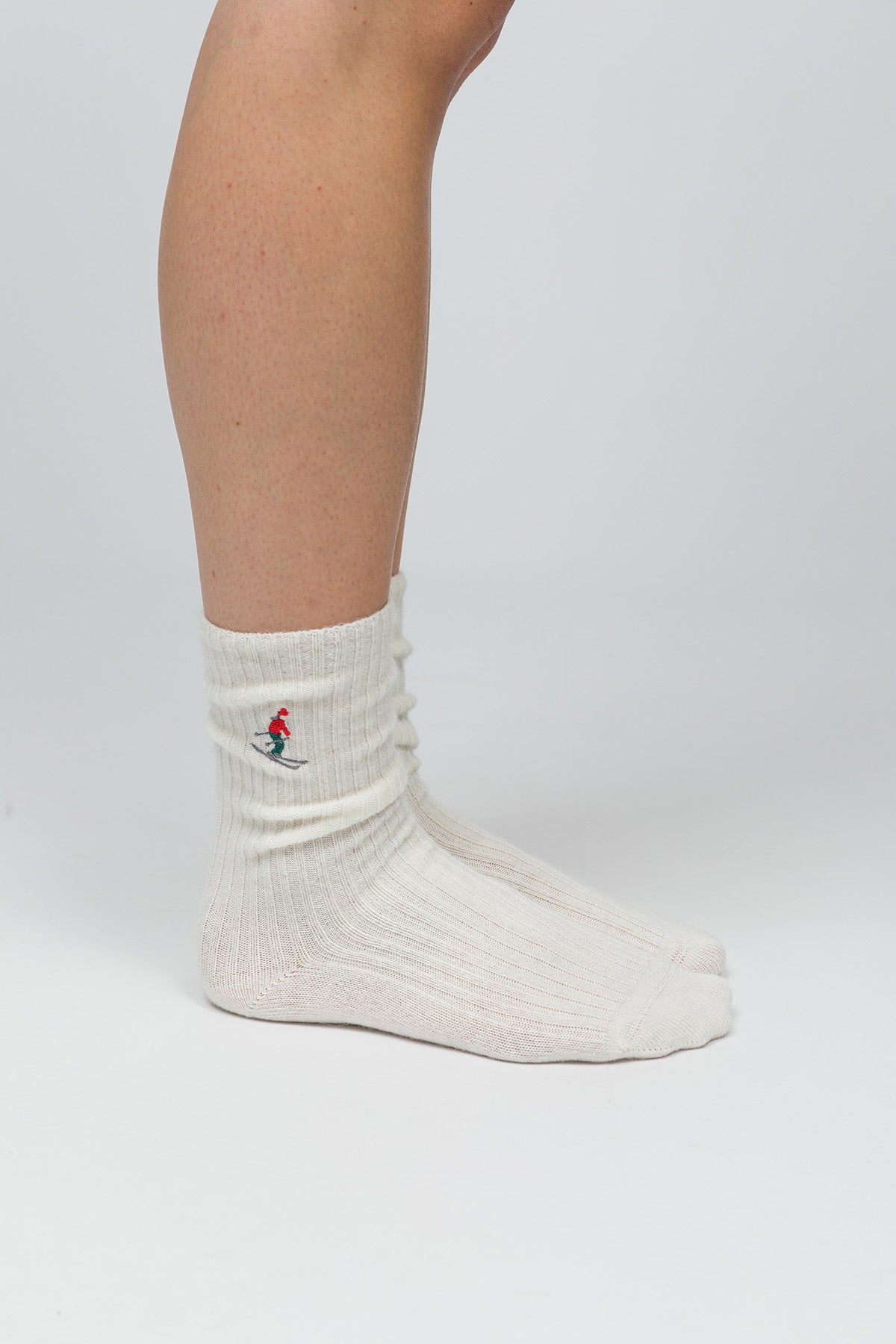 Christmas Collection - Nakışlı Yün Çorap - Holiday