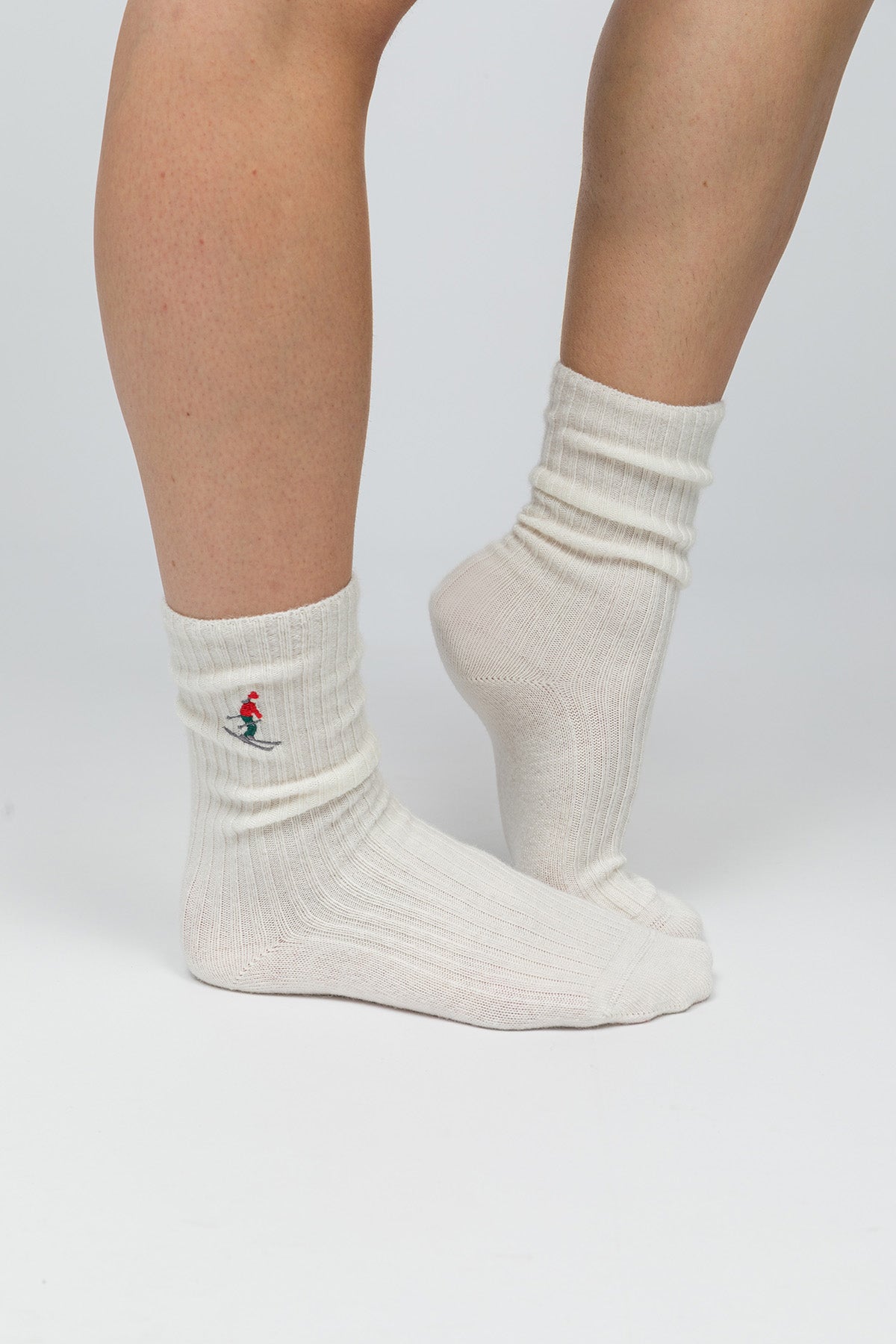 Christmas Collection - Nakışlı Yün Çorap - Holiday