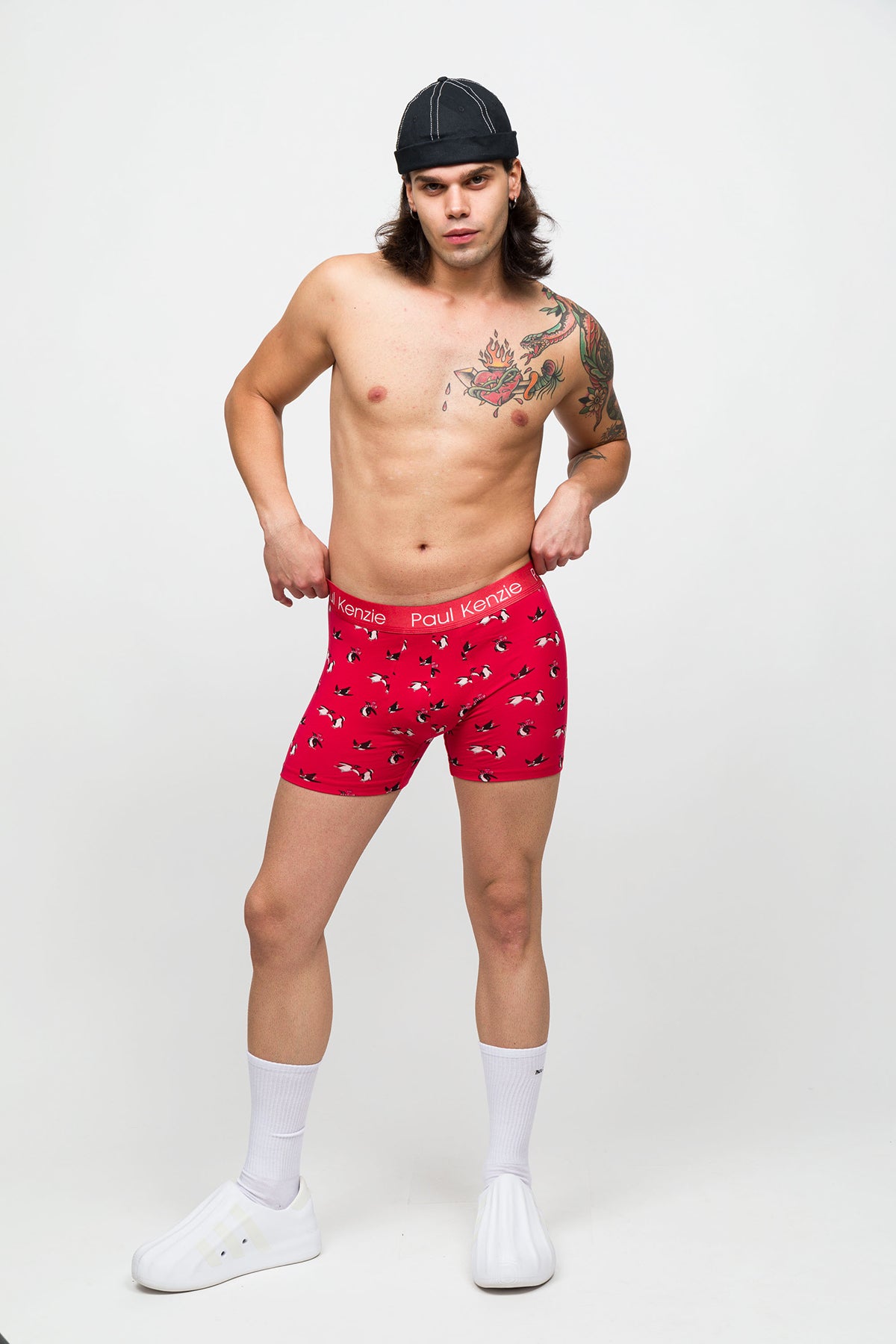 Desenli Erkek Boxer - Christmas Collection - Penguin Bells