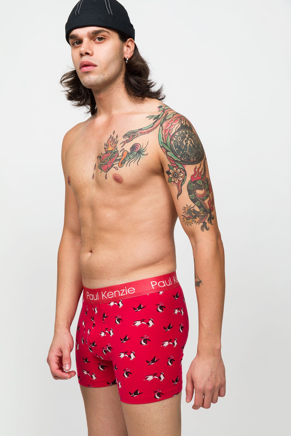 Desenli Erkek Boxer - Christmas Collection - Penguin Bells