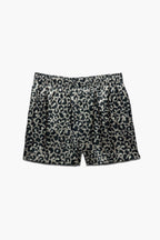 Erkek Saten Şort - Silky Leopard
