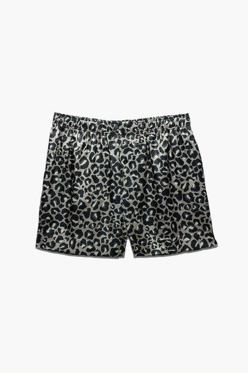 Desenli Erkek Saten Şort - Silky Leopard