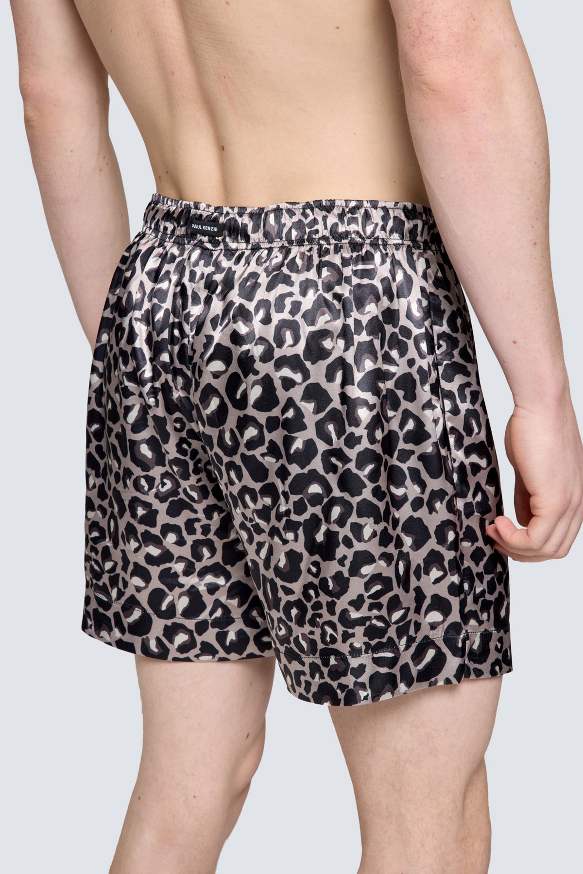Erkek Saten Şort - Silky Leopard