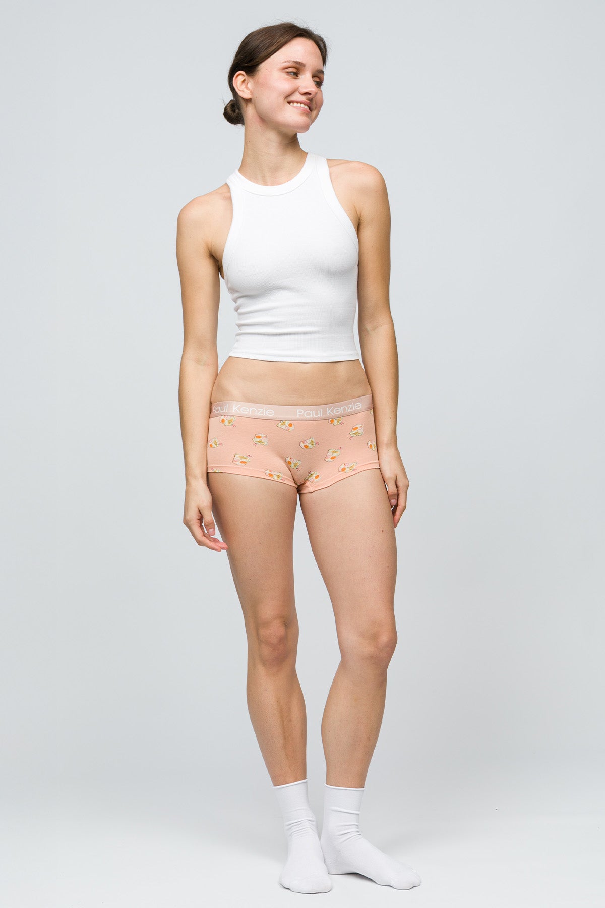 Desenli Kadın Boyshort Külot - Noodle