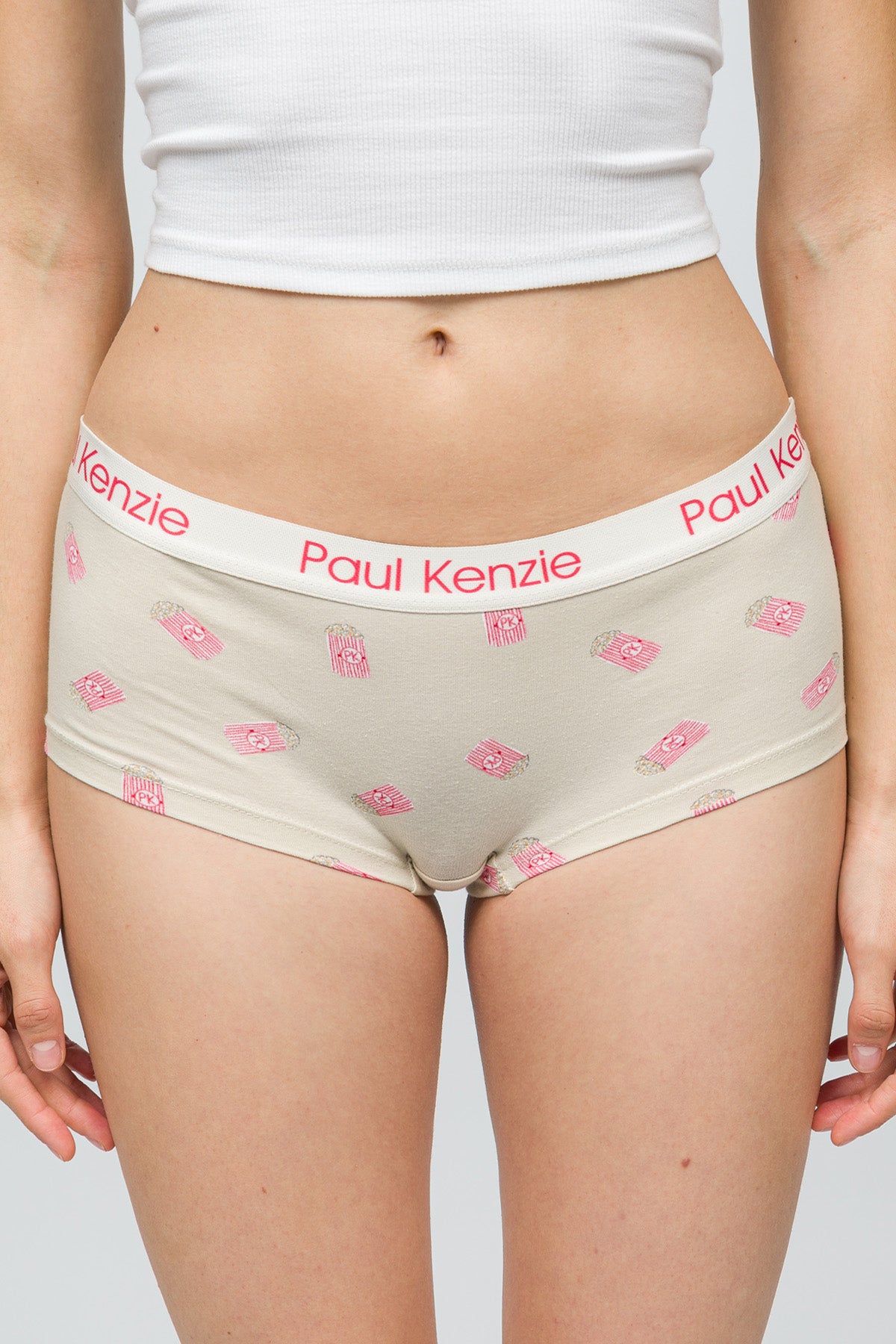 Desenli Kadın Boyshort Külot - Popcorn