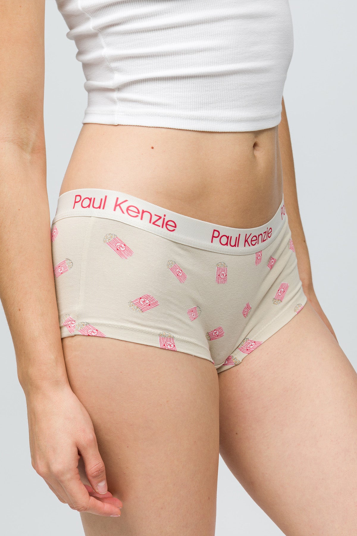 Desenli Kadın Boyshort Külot - Popcorn