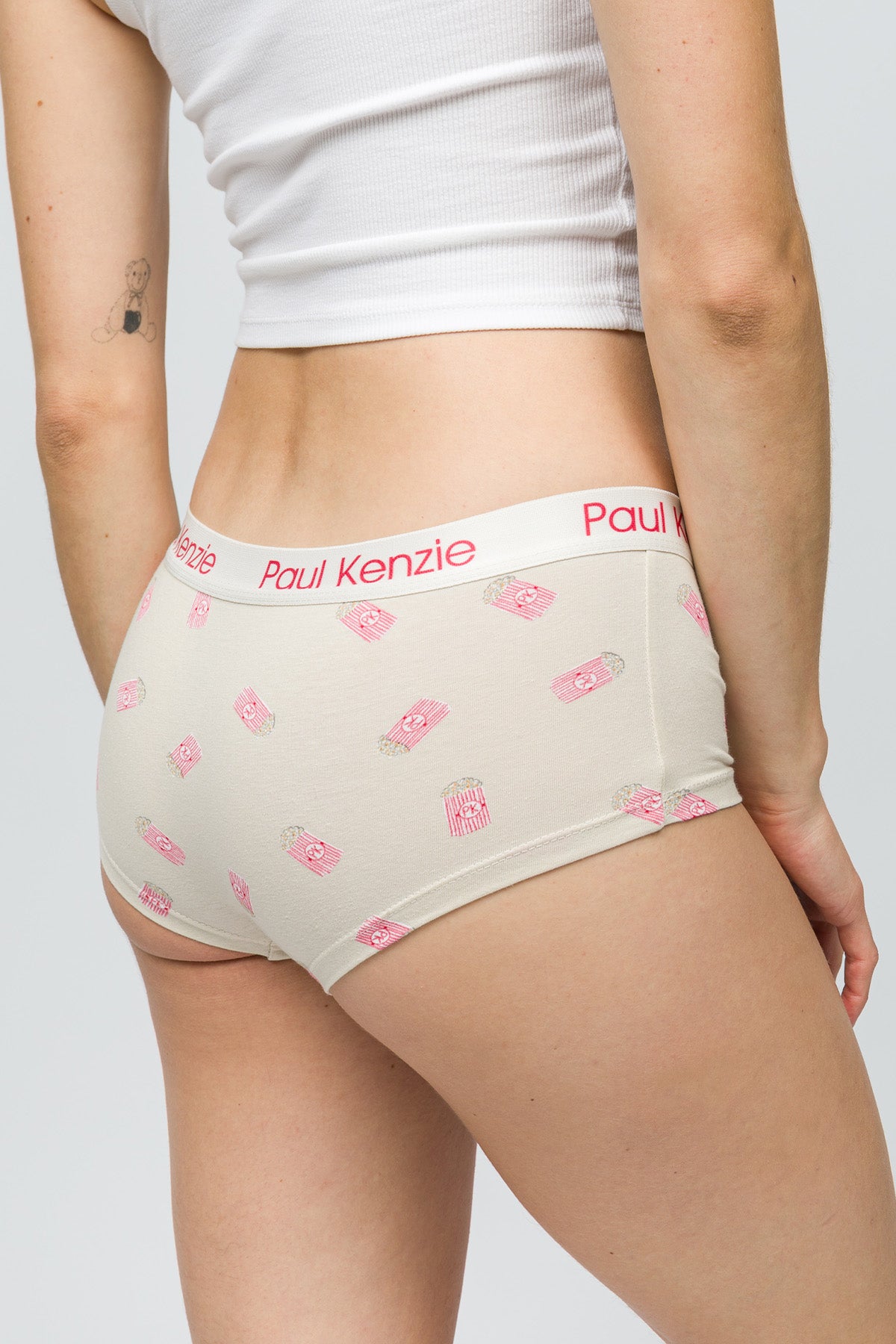 Desenli Kadın Boyshort Külot - Popcorn