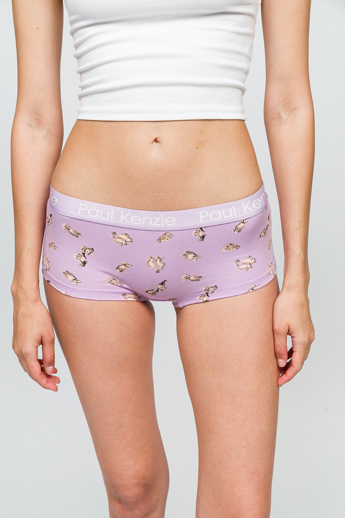 Desenli Kadın Boyshort Külot - Otter