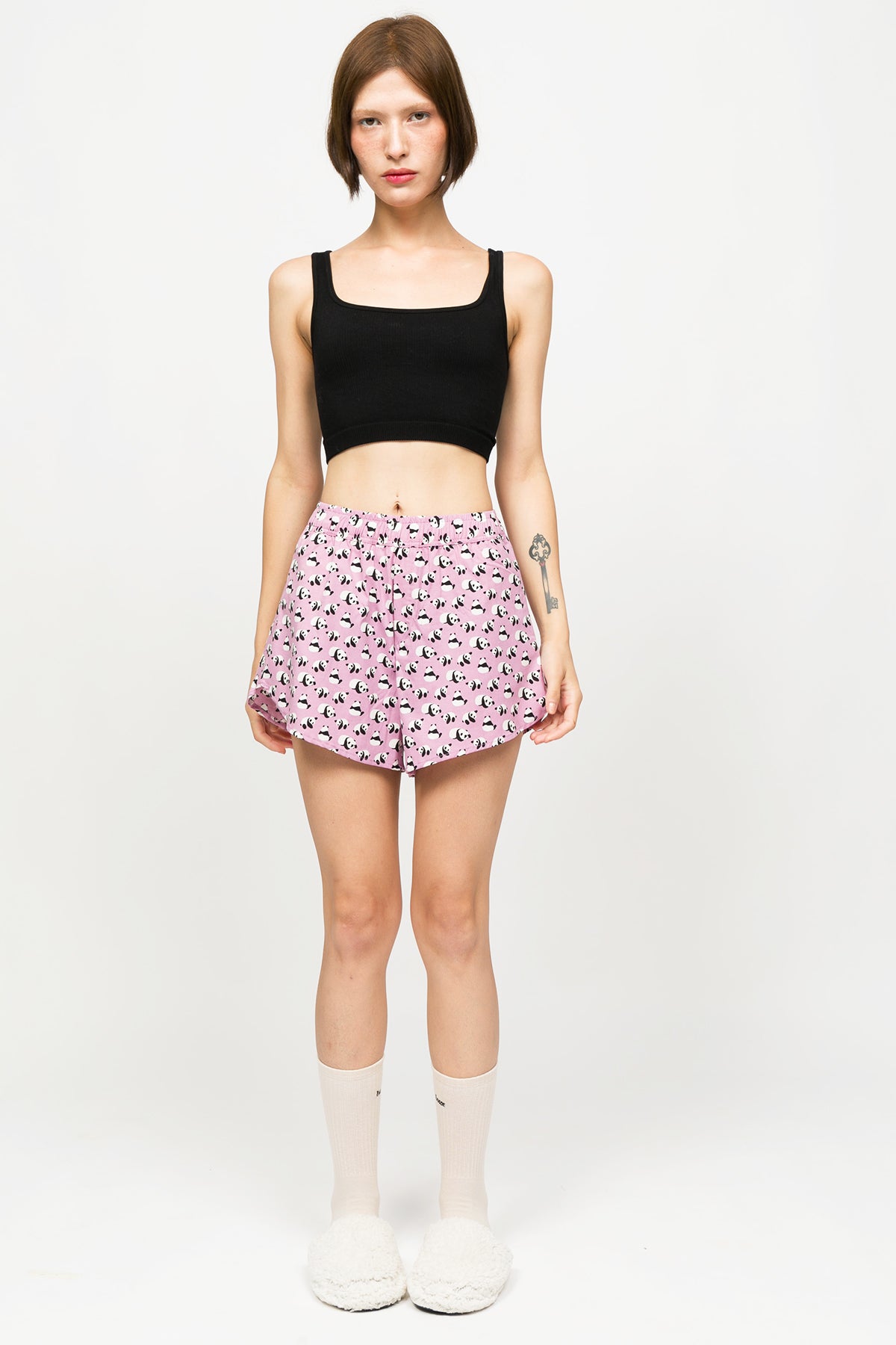 Desenli Kadın Ev Şort – Chill Space Collection – Chilly Panda