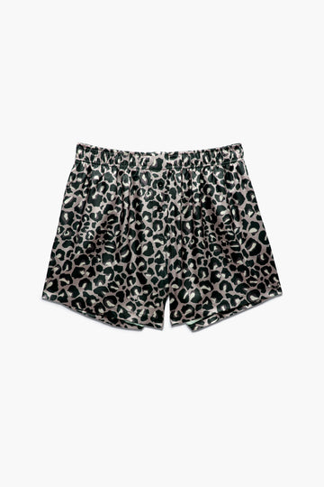 Desenli Kadın Saten Şort - Silky Leopard