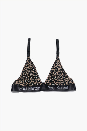 Desenli Triangle Spor Bralet - Leopard
