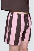 Erkek Pamuklu Kısa Pijama Altı - Pink & Ganache