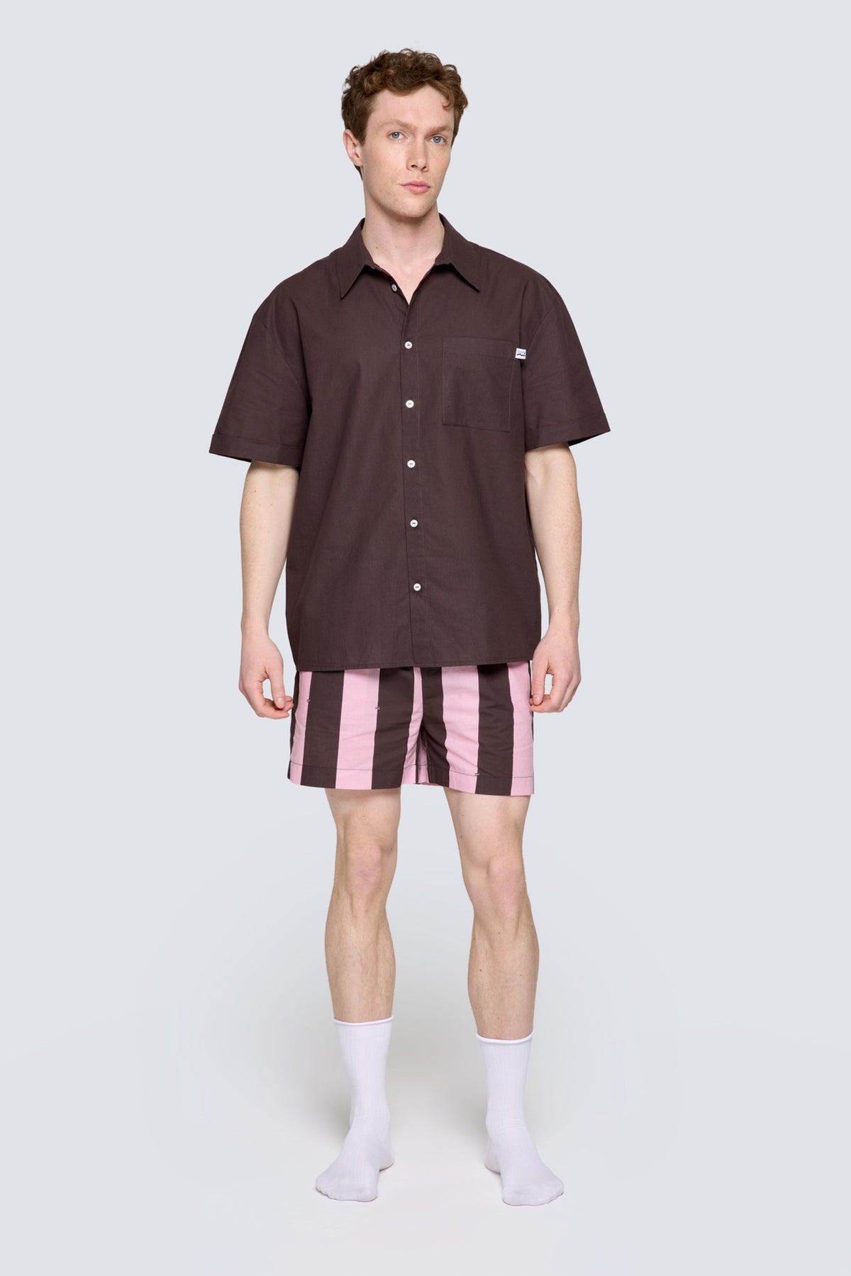 Erkek Pamuklu Pijama Üstü - Pink & Ganache