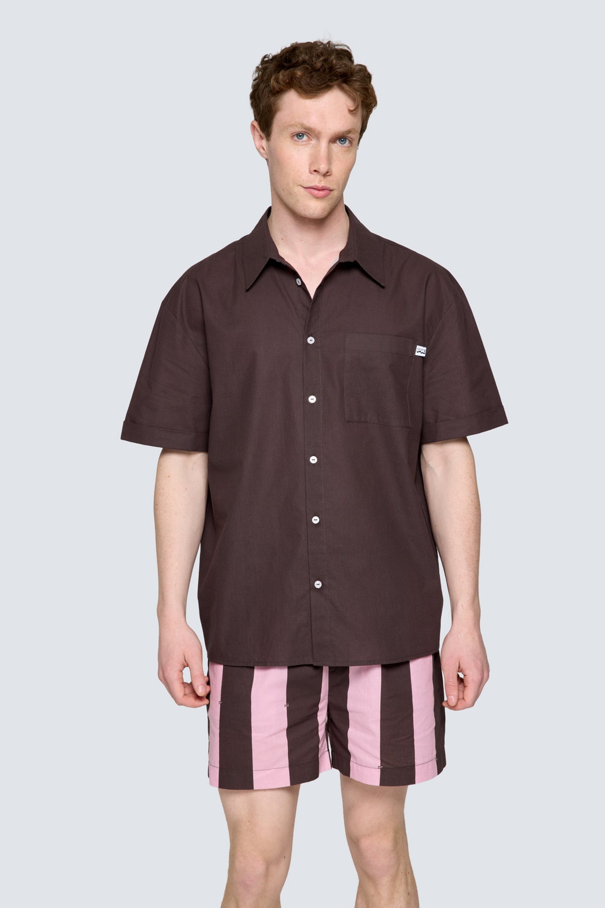 Erkek Pamuklu Pijama Üstü - Pink & Ganache