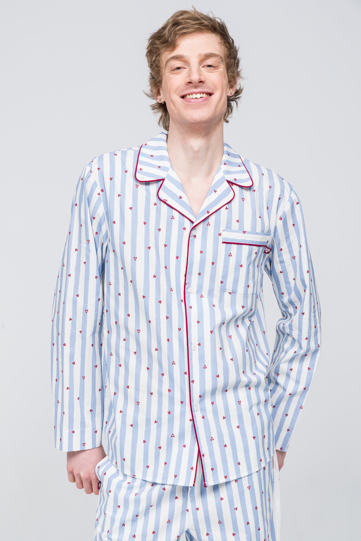 Erkek Pamuklu Pijama Üstü - Love on Line