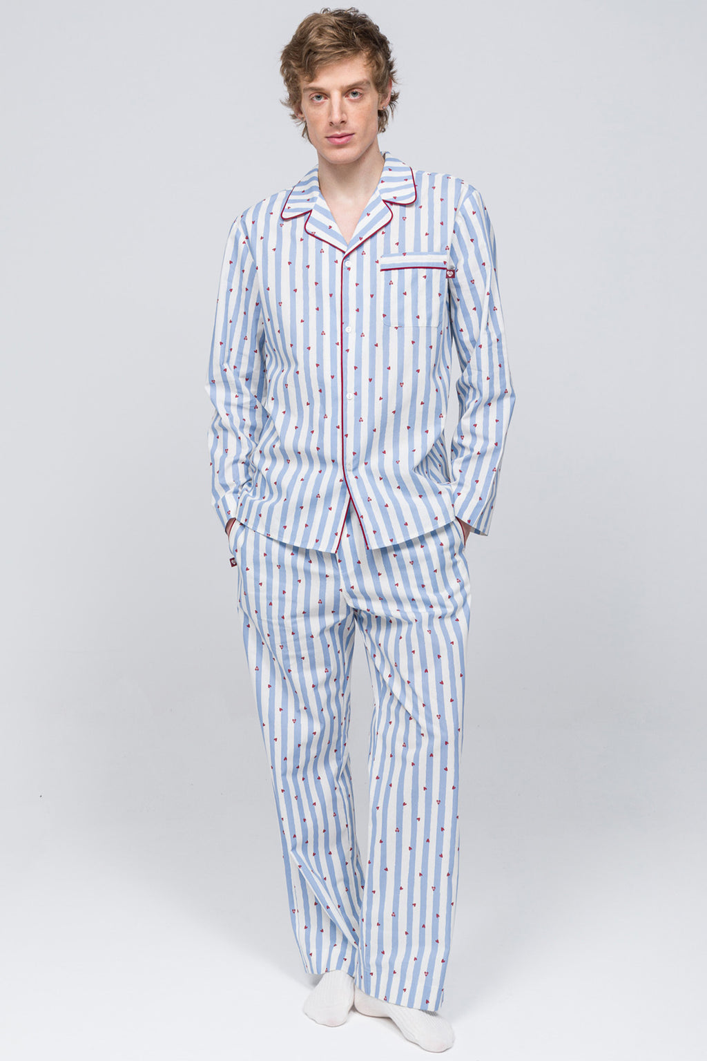 Erkek Pamuklu Pijama Üstü - Love on Line