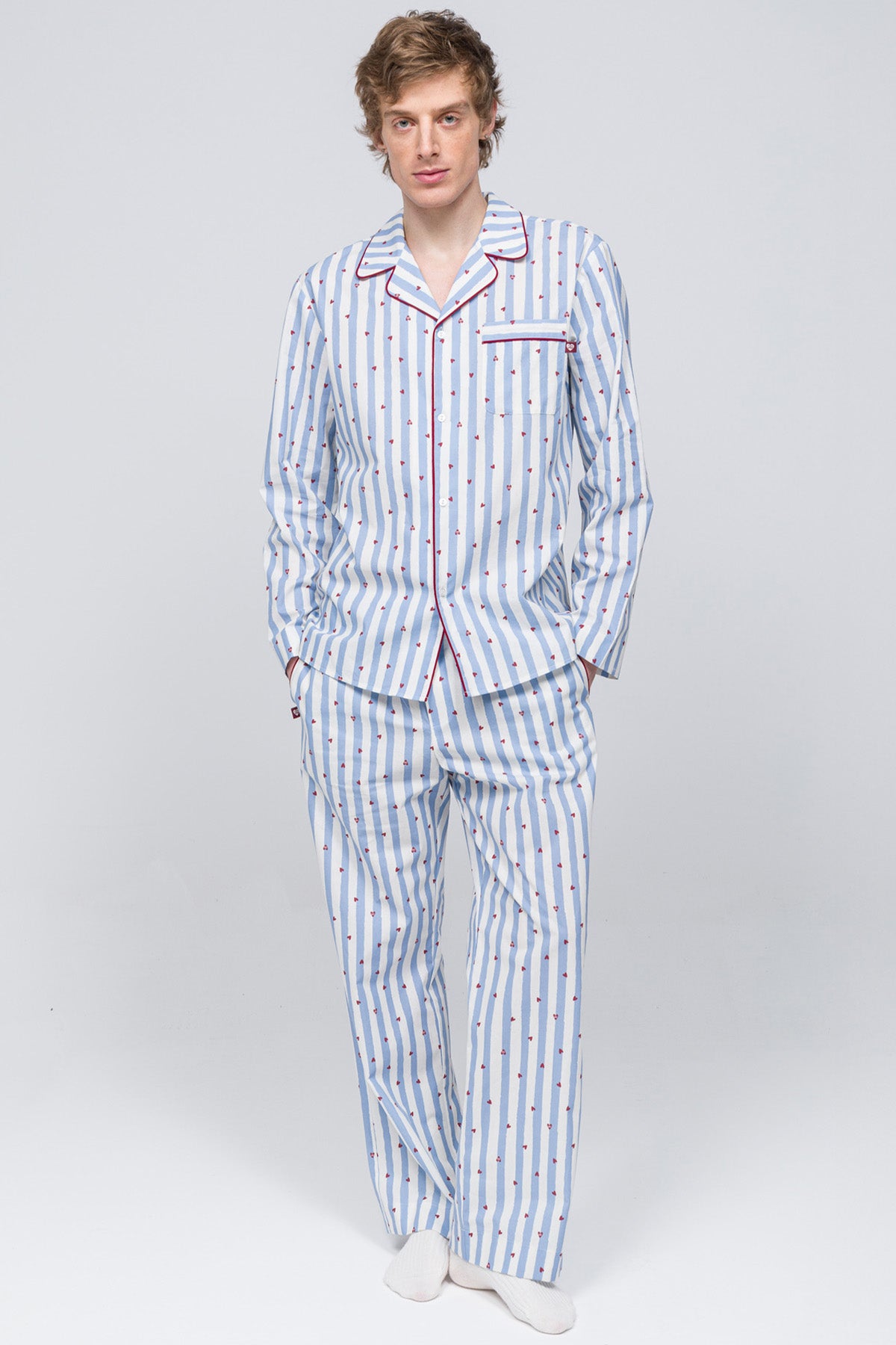 Erkek Pamuklu Pijama Üstü - Love on Line