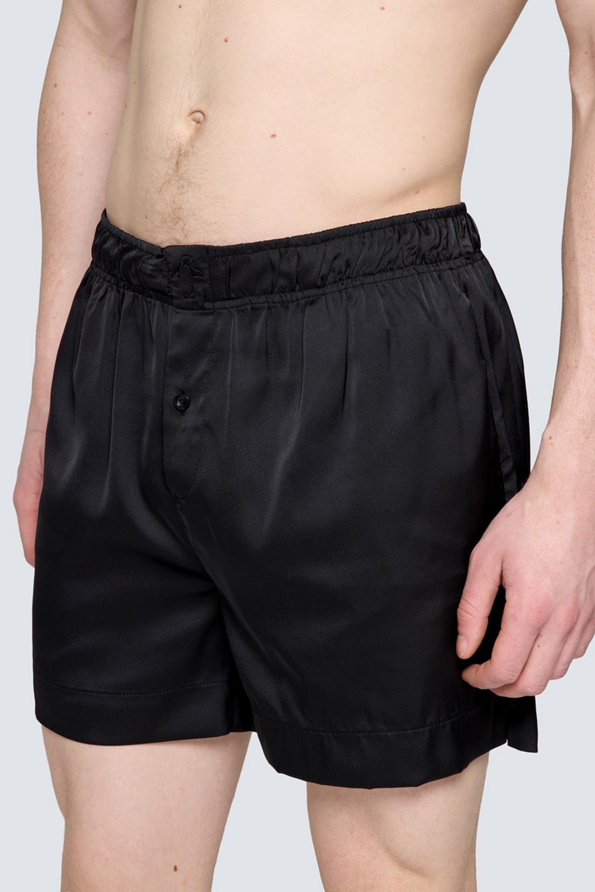 Erkek Saten Şort - Silky Black – Paul Kenzie