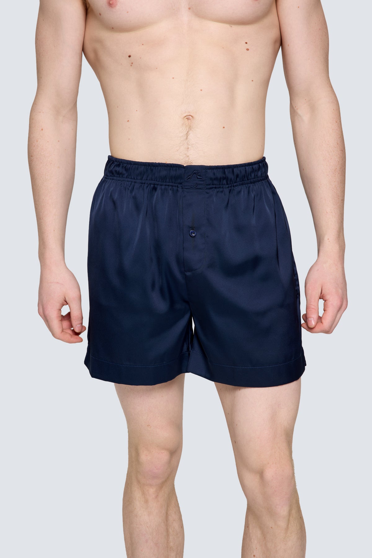 Erkek Saten Şort - Silky Navy