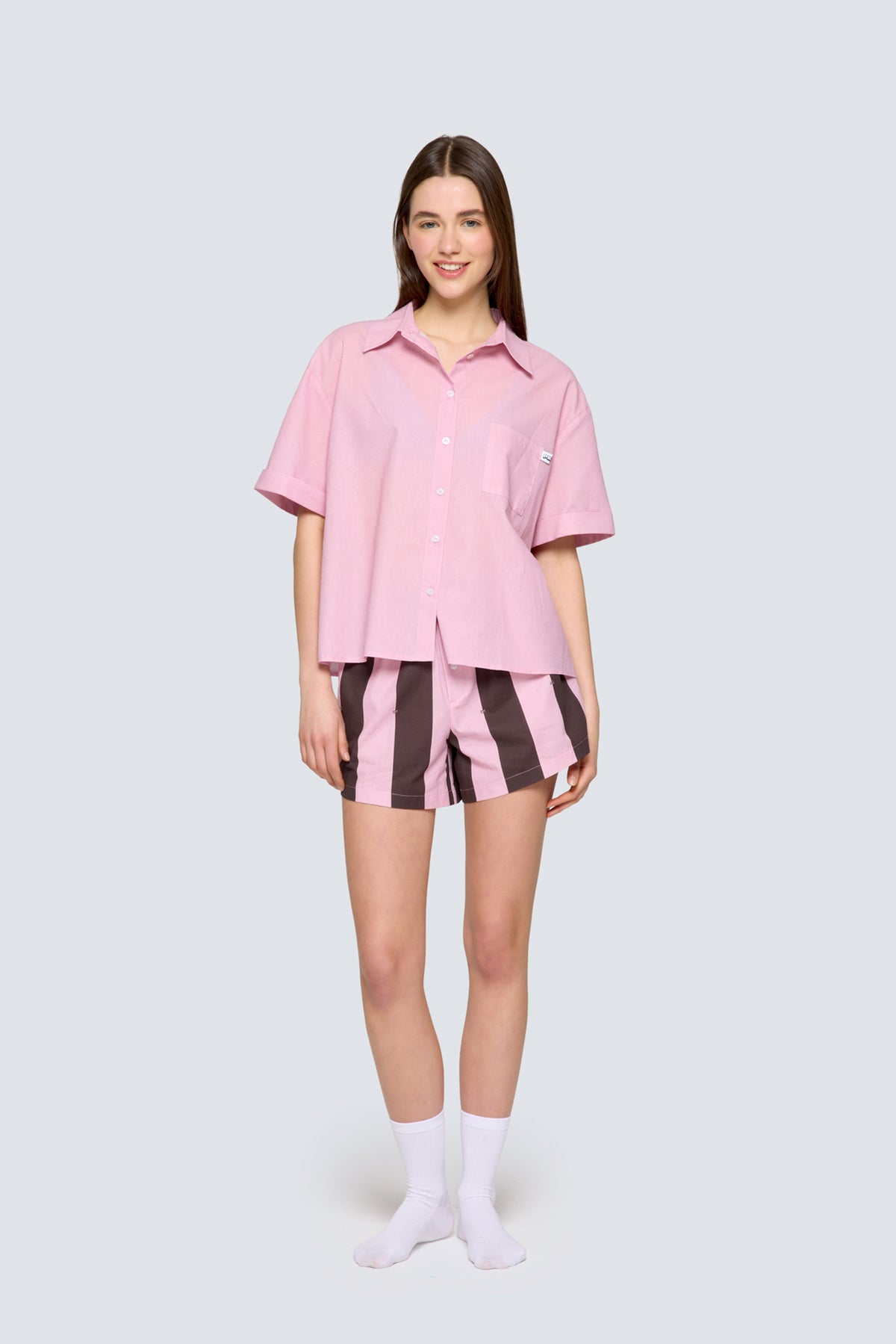 Kadın Pamuklu Kısa Pijama Altı - Pink & Ganache