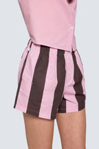 Kadın Pamuklu Kısa Pijama Altı - Pink & Ganache