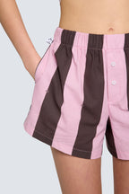 Kadın Pamuklu Kısa Pijama Altı - Pink & Ganache