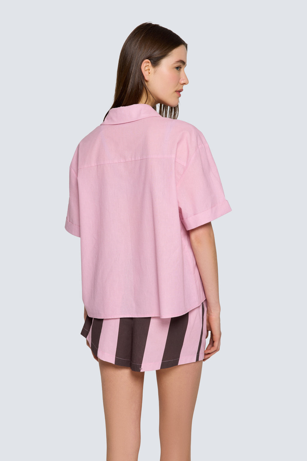 Kadın Pamuklu Pijama Üstü - Pink & Ganache