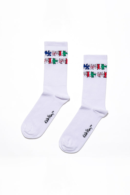 Paul Kenzie X Keith Haring - Logolu Stripe Soket Çorap 2