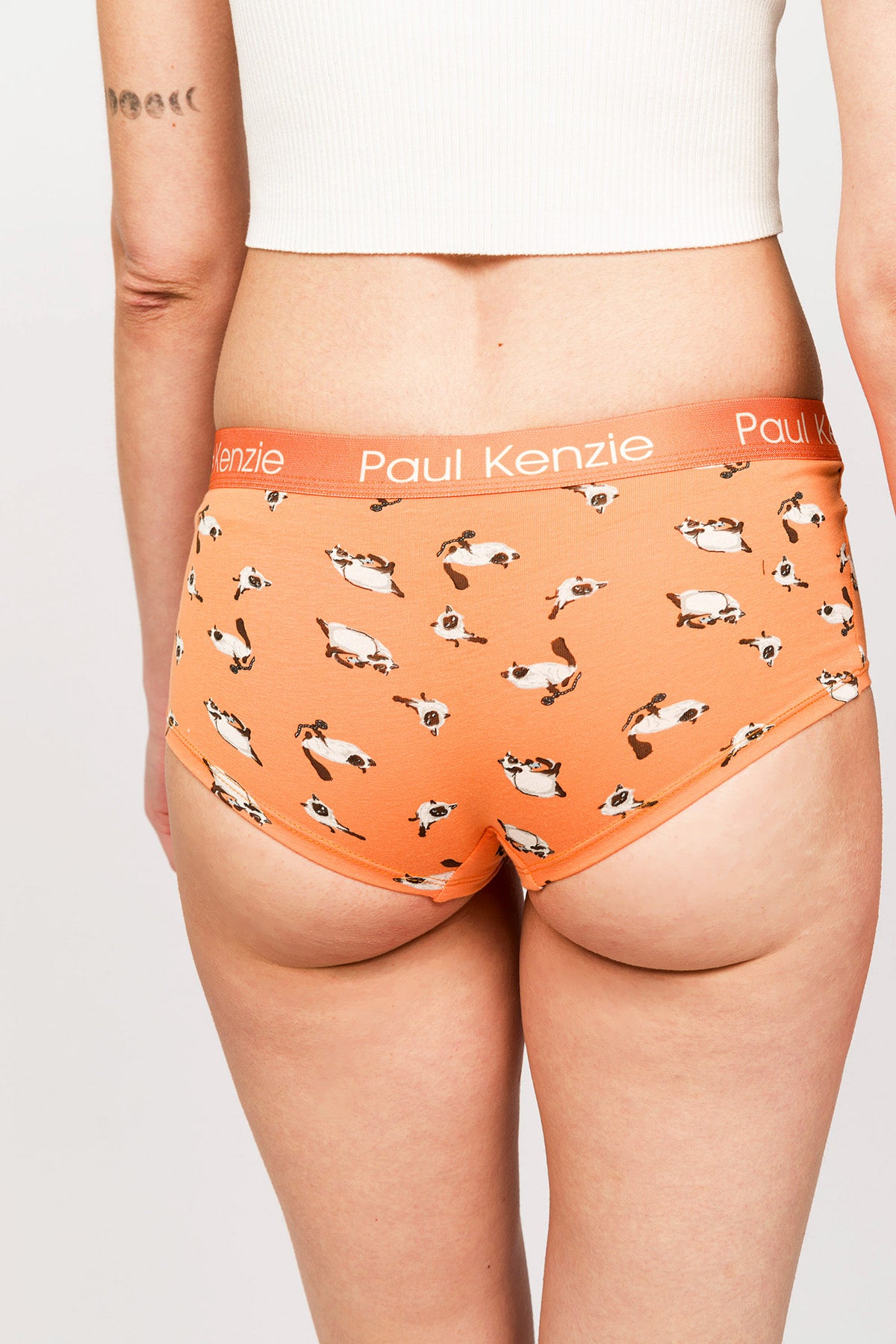 Paul Kenzie x Kurtaran Ev - Desenli Kadın Boyshort Külot - Siyam