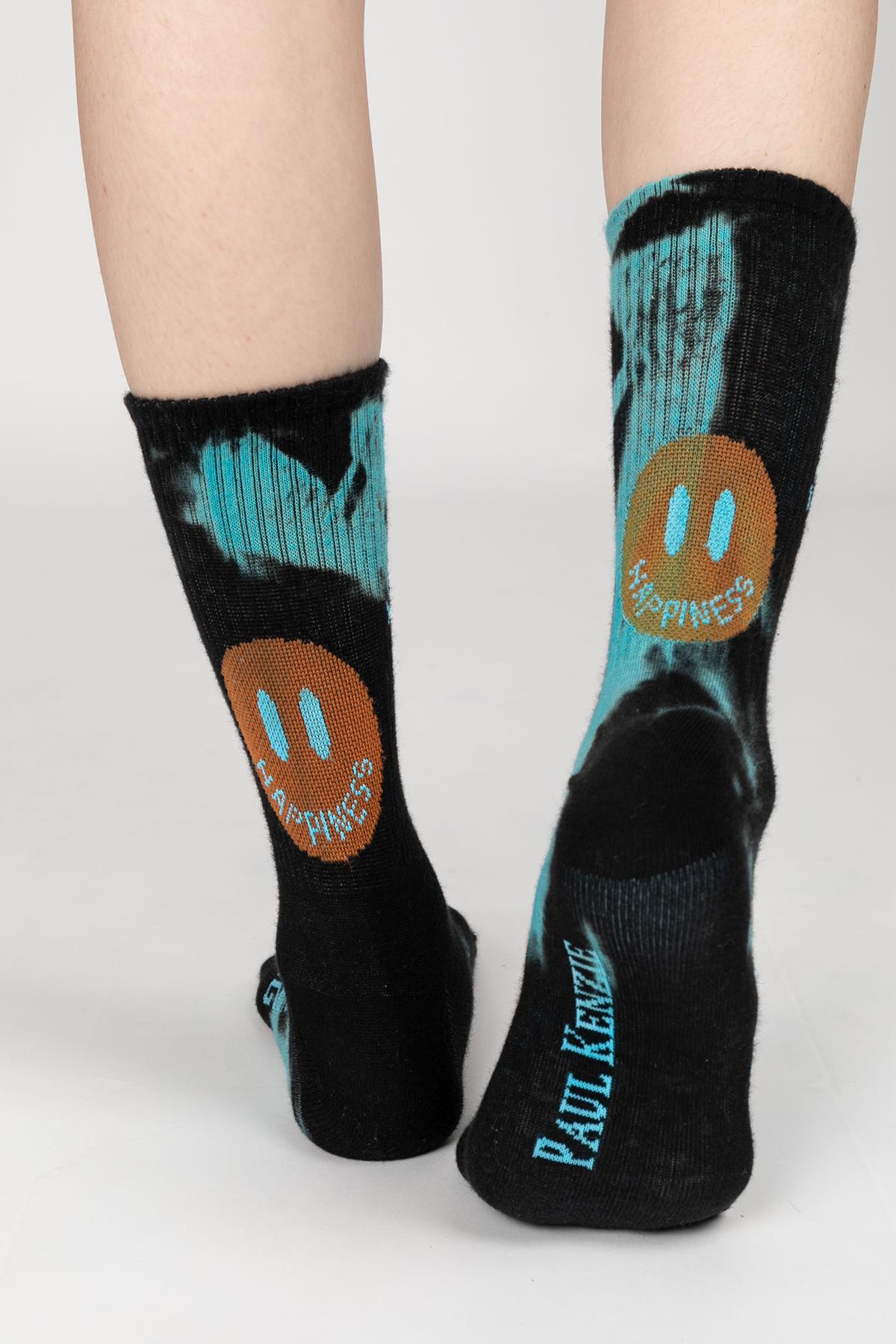 Smile-Dye Unisex Batik Desenli Dikişsiz Tenis Çorap - Mist