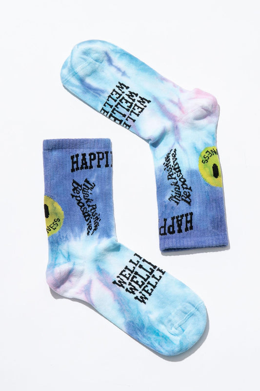 Smile-Dye Unisex Batik Desenli Dikişsiz Tenis Çorap - Wellbeing
