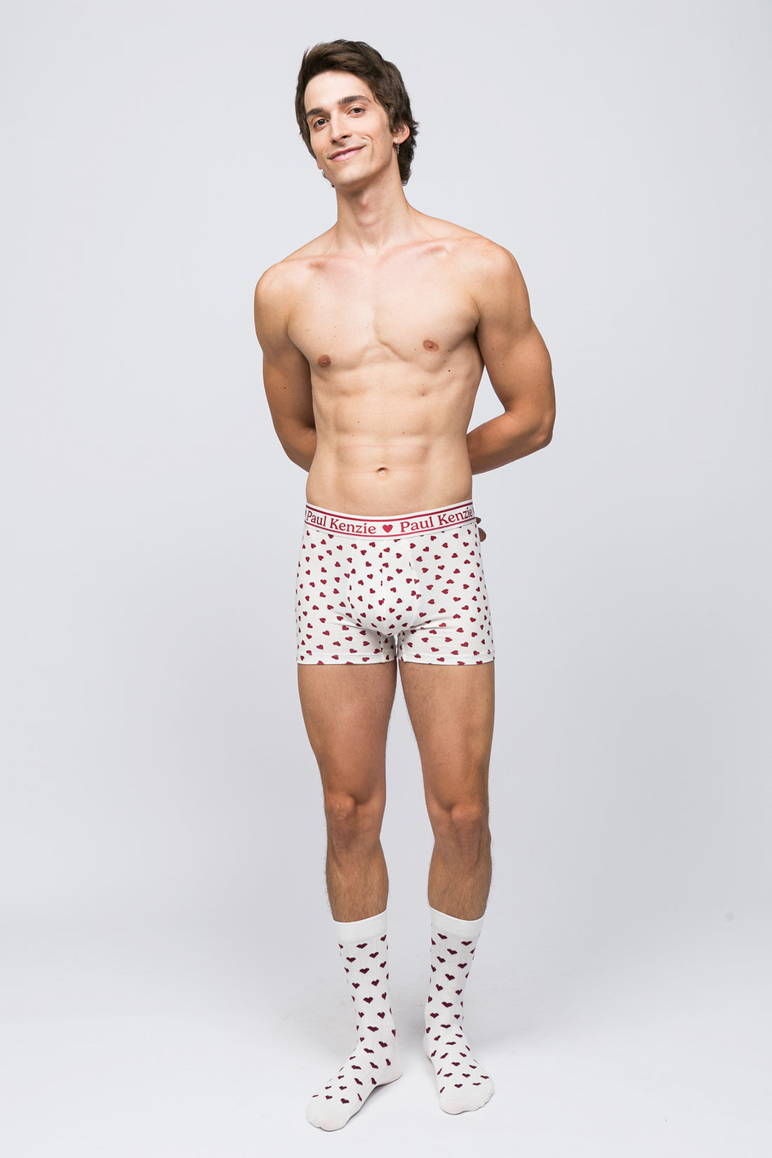 Valentine Collection - Erkek Boxer - Burgundy Hearts