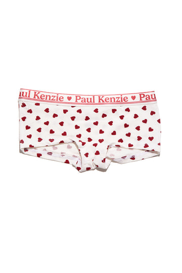 Valentine Collection - Kadın Boyshort Külot - Burgundy Hearts