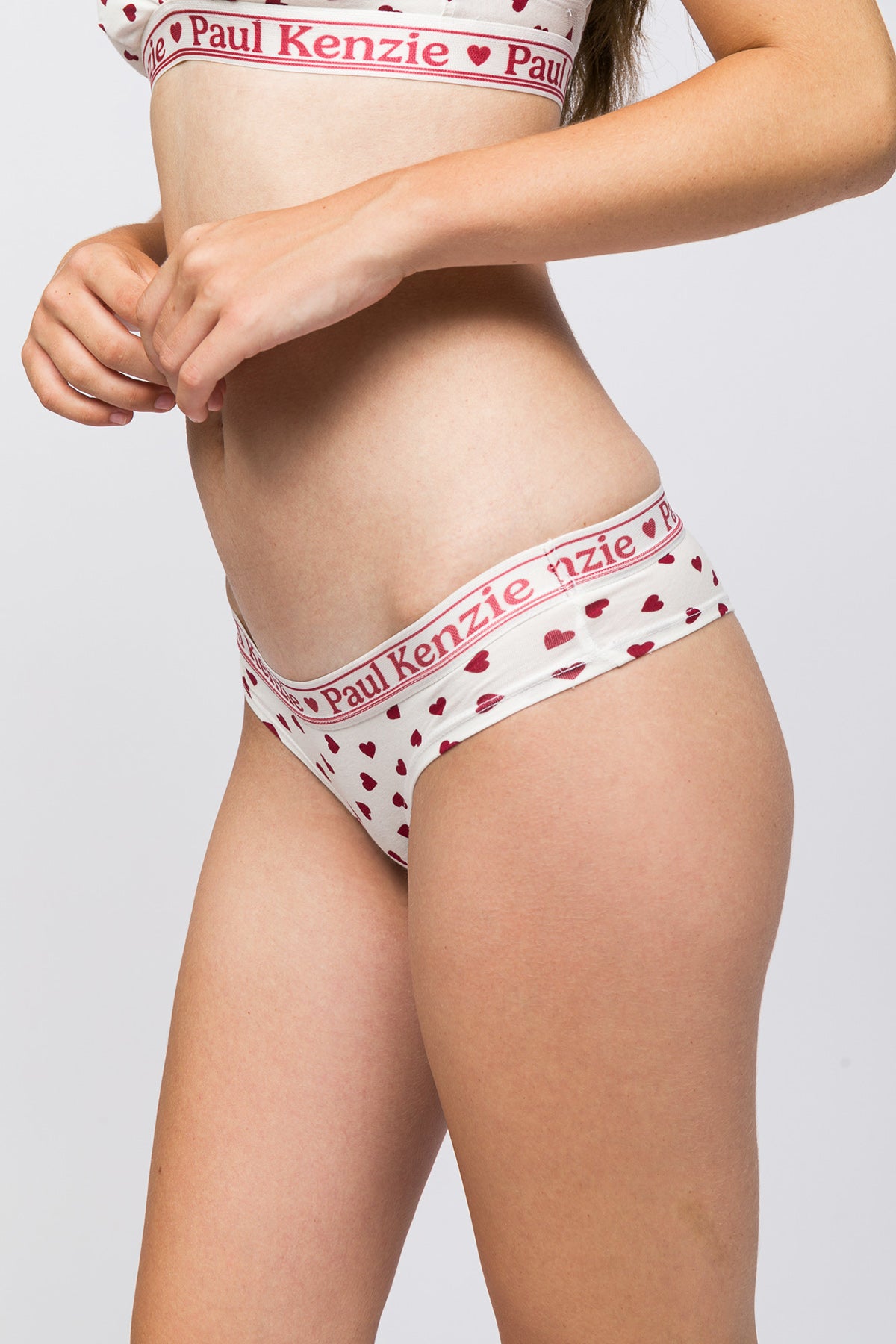 Valentine Collection - Kadın Cheeky Külot - Burgundy Hearts