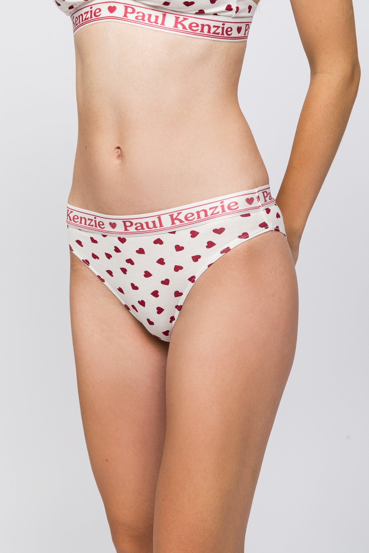 Valentine Collection - Kadın Slip Külot - Burgundy Hearts